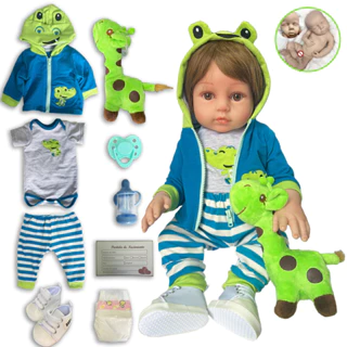 Bebê Reborn Menino Boneca Realista Em Silicone Girafinha