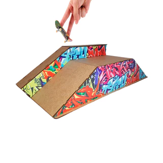 Pista Skate de Dedo Rampa Funbox Fingerboard Madeira Mdf Adesivado
