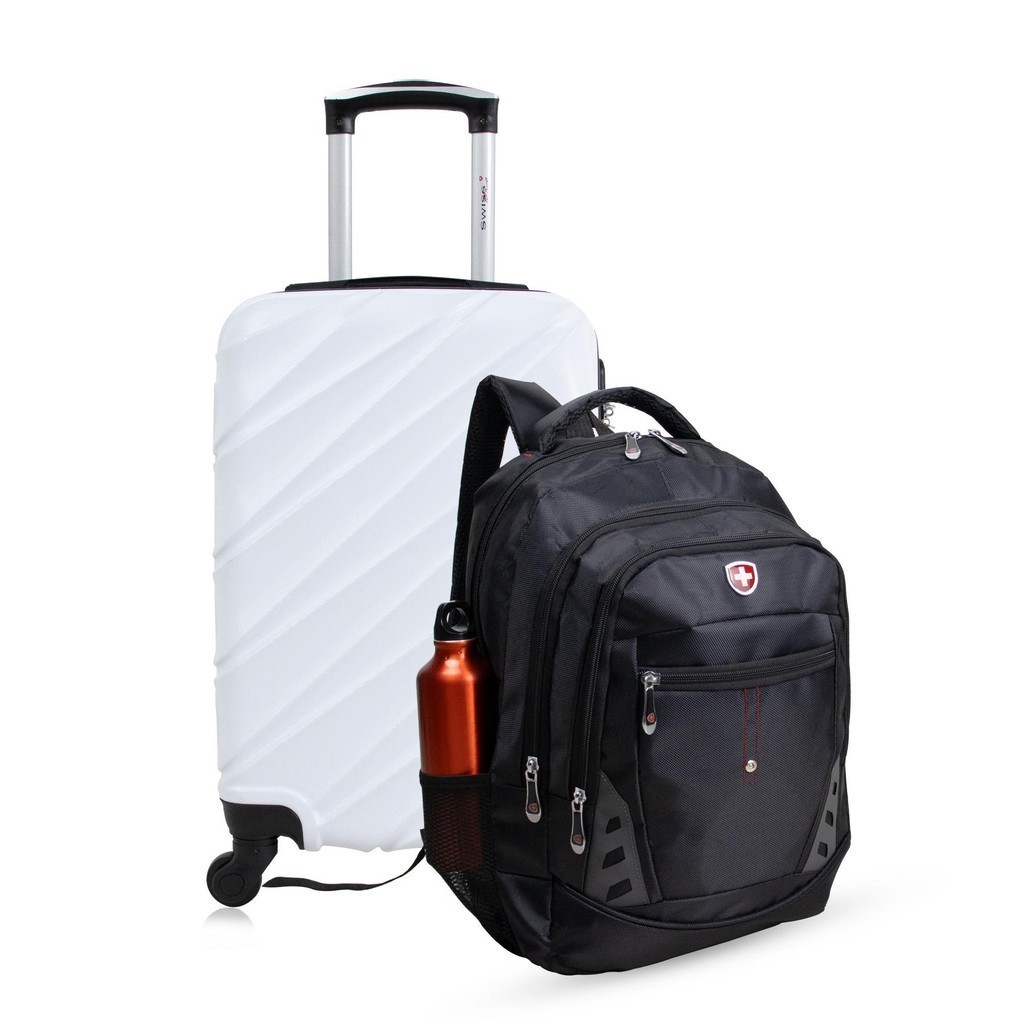 Kit mala de bordo branca Havana + Mochila Fuji Swiss Move
