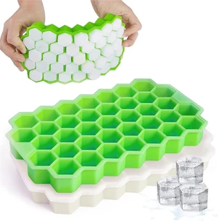 Molde De Cubo De Gelo Silicone Para Cubos Reutilizável Alimentos Com Tampas Vinho De Suco De Verão
