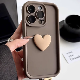 INS 3D Love Heart Capa De Silicone Para Telefone iPhone 11 12 13 14 15 Pro Max XS XR 7 8 Plus SE 2020 2022 Simples À Prova De Choque