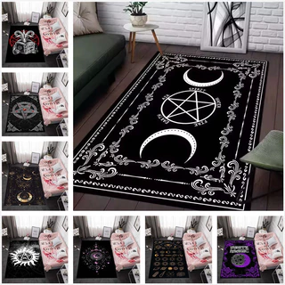 Bruxa Sol Lua Pentagrama Altar Tapete Para Sala De Estar Decoração Gótica Sofá Mesa Área Tapetes Antiderrapante Banheiro