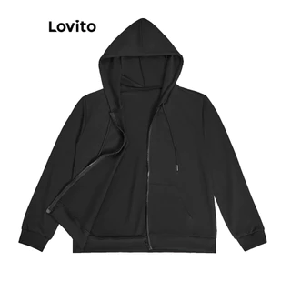Lovito Jaqueta Casual Solta de Mangas Longas com Forro de Pele e Zíper para Mulheres LNA06174 (Preto) em Promoção na Shopee Lovito Jaqueta Casual Solta de Mangas Longas com Forro de Pele e Zíper para Mulheres LNA06174 (Preto)