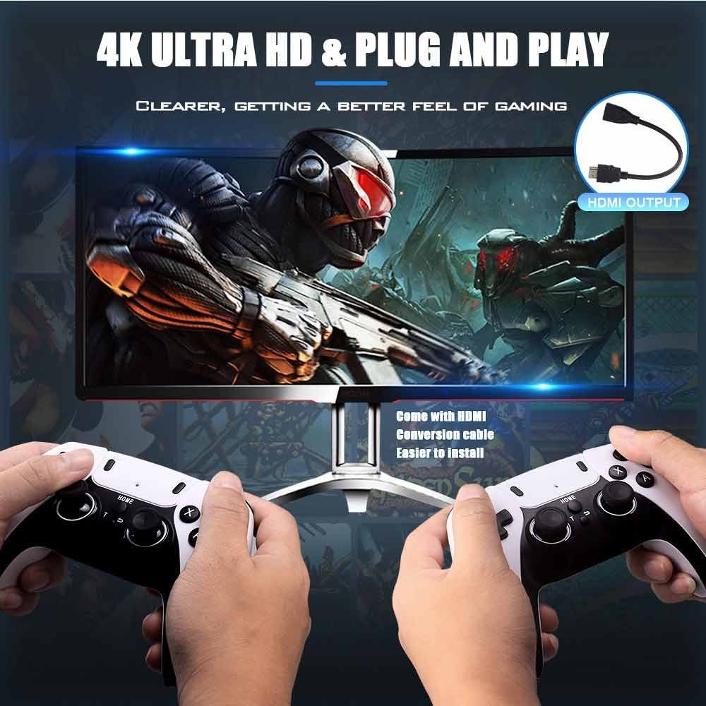 HDMI 4K TV Game Stick Console Built-in 64GB 20000 Retro Games 2*Wireless Gamepad - Foto 6