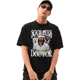 Camiseta Jogador Socrates Doutor Campeão Camisa Blusa Estampada Algodao