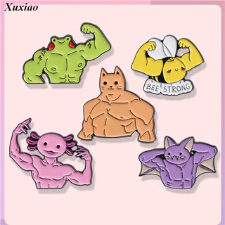 Criativo Engraçado Fitness Animal Esmalte Gato Rã Abelha Morcego Lapela Alfinete Lembrança Metal Crachá Acessórios Presente Para Amigos