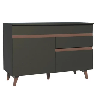 Balcão Gabinete de Pia Cozinha 2 Portas 1 Gaveta Preto Reims Madesa em Oferta na Shopee