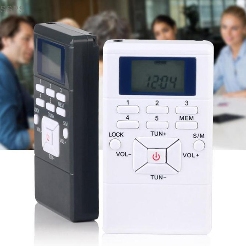 [SSPS] Rádio Digital Portátil FM AM Mini Pocket Walkman Receptor Estéreo C/Fones De Ouvido FAH