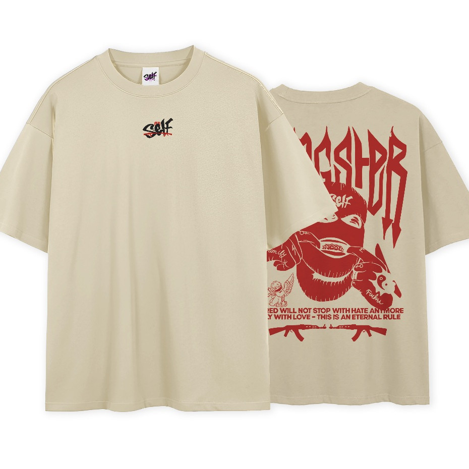 Camiseta Oversized Self Gangster Streetwear Moda Estilo De Rua Novo!
