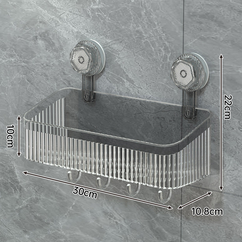 Suporte de acrílico para rack de shampoo para banheiro montado na parede