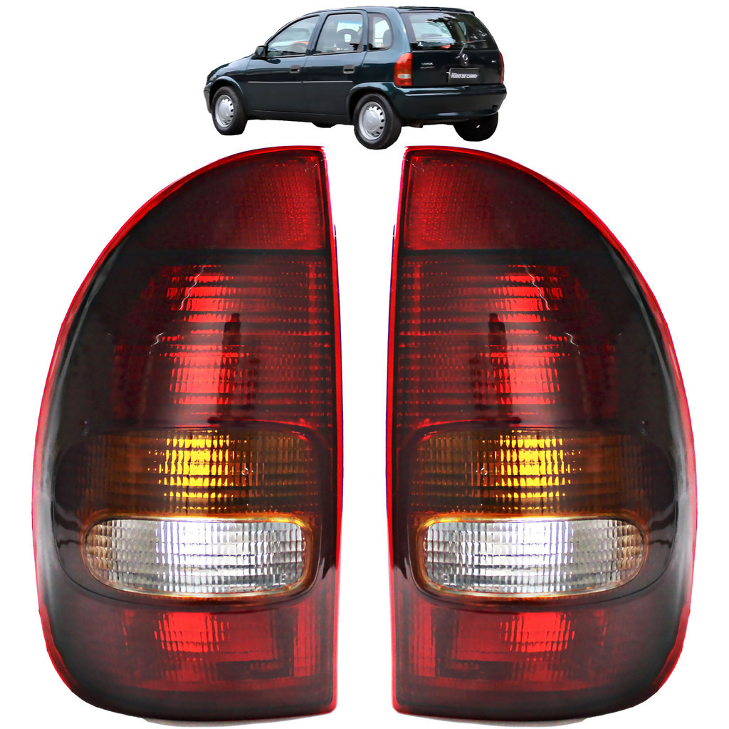 PAR Lanterna Traseira Corsa 4 Portas 1996 97 98 99 Tricolor