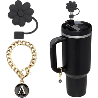 (não copo) Acessórios Para Copos Stanl*ey , 1pc Flower Straw Cover Silicone Topper 30 & 40 oz Tumbler Com Cab