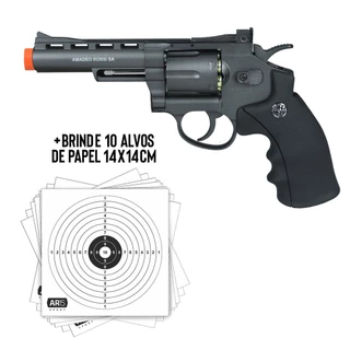 REVÓLVER DE PRESSÃO CO2 WINGUN ROSSI FULL METAL 703B 8" 4.5MM