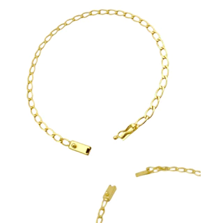 Pulseira de Ouro Grumet Aberta 3,5mm Banhada a Ouro 24k em Oferta na Shopee