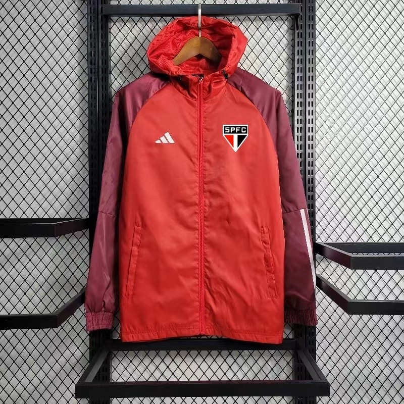 S o Paulo FC São Paulo Aparência Futebol Jersey Hooded Jaqueta Esportiva Blusão S-2XL