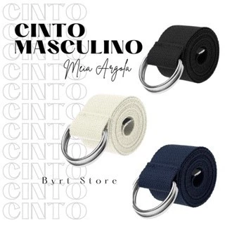 Cinto Masculino Lona Fivela Meia Argola Unissex 120cm