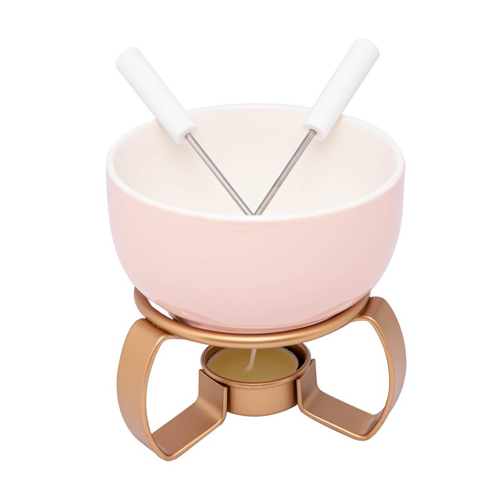 Aparelho De Fondue 4 Peças Aspen Rosa 350Ml - Lyor