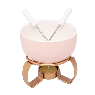Aparelho De Fondue 4 Peças Aspen Rosa 350Ml - Lyor
