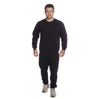 Conjunto Moletom Moda Masculino Flanelado sem Zíper Liso Inverno Tecido Alta Qualidade Punhos Alpha