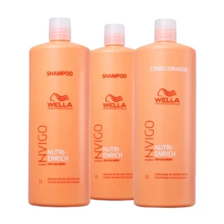 Kit Wella Trio Nutri-Enrich Shampoo 1L, Condicionador 1L