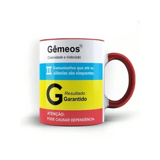 Caneca xicara Remédio Signo Gêmeos Geminiano 24