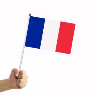 França Bandeira De Acenando À Mão Tecido De Vários Tamanhos Bandeiras Prova D'água Copa Do Mundo Olímpico Atividades Das Nações Unidas Torcida