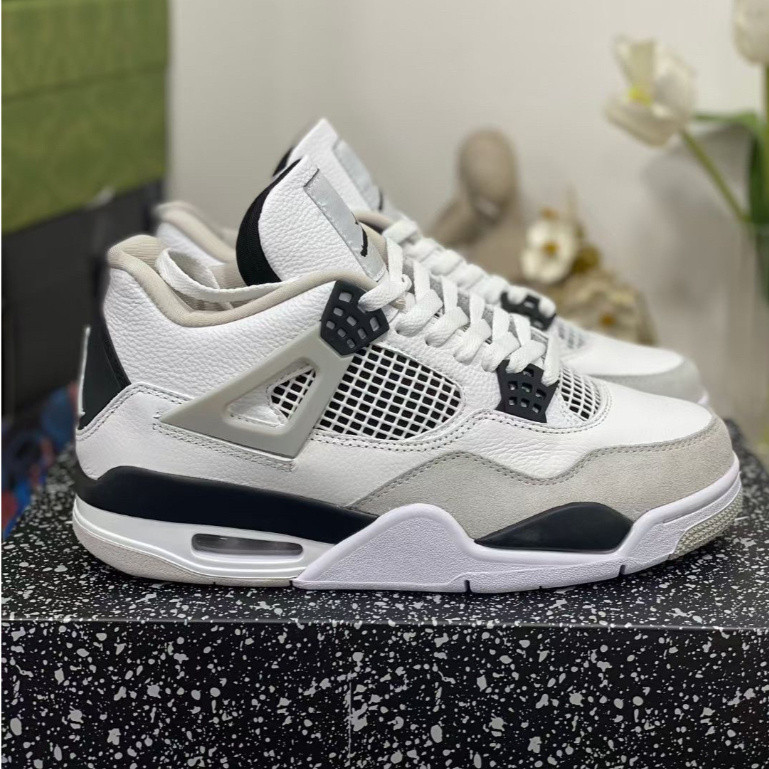 Air Jordan 4 Militar Homens Negros E Mulheres Tênis De Basquete AJ4 Sneakers AJ Sport Shoes DH6927-111