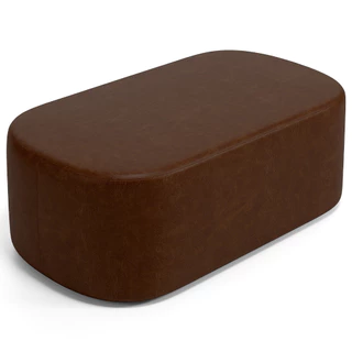Puff Decorativo Orgânico Para Living Quarto 100cm Doha W01 Couríssimo Marrom - Lyam Decor