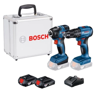 Parafusadeira Furadeira e Chave de Impacto com 2 Baterias 18V e Carregador BOSCH