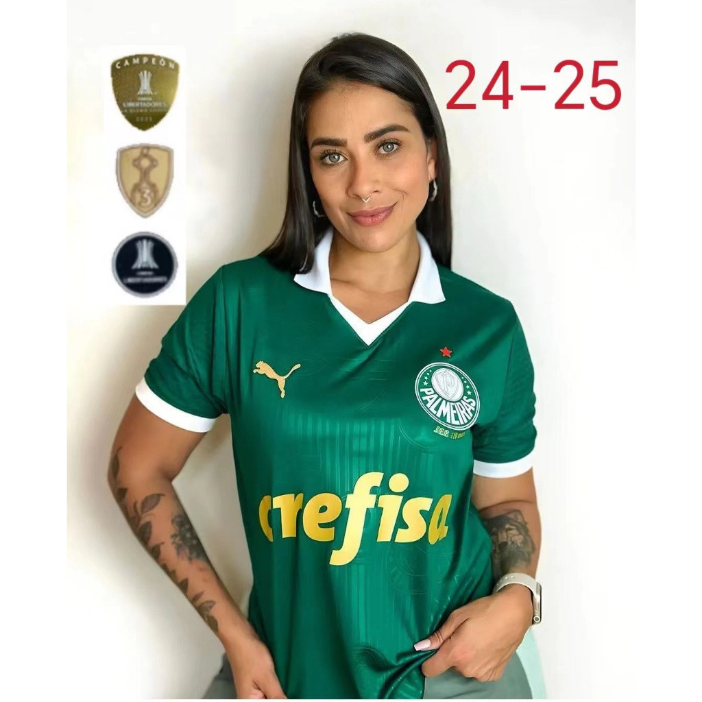Palmeiras Camisa da equipa feminina 24-25 Camisa da Mulher e Home Out Palmeiras