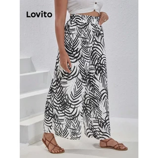 Lovito Plus Size Boho Calça Feminina Floral LSE01032