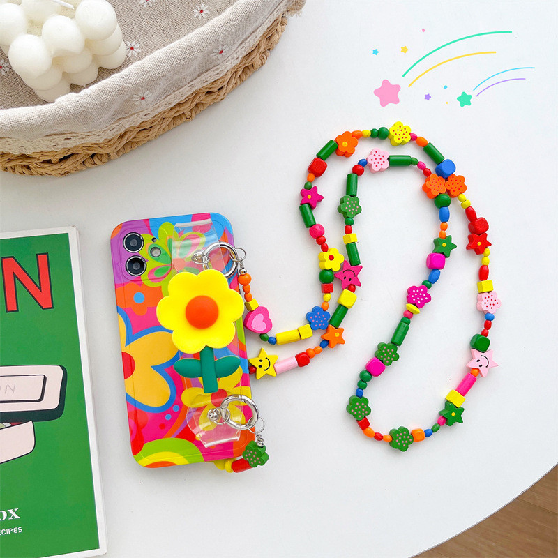 Porta Pulseira Smiley Porta Pulseira iPhone Capa de Telefone Grafite Colorido Capa Macia de Grafite Cruzado iPhone 15 14 13 12 11 X 8 7 6 4 S pro max mais capa XR XS