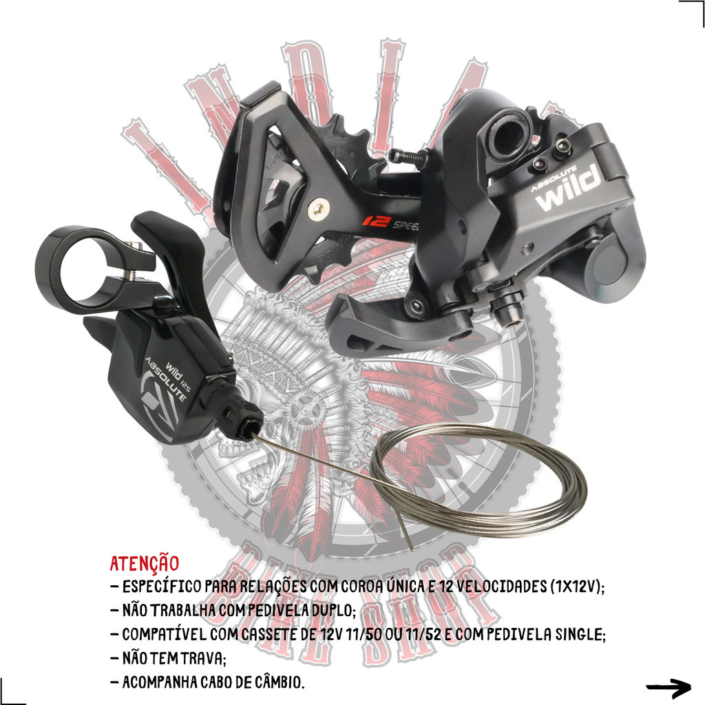 GRUPO RELAÇÃO ABSOLUTE WILD 2 12V CASSETE K7 11/52 COROA 34D