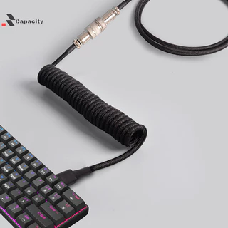 Capacidade Tipo C Teclado USB Cabo Mecânico Aviador Enrolado Fio 1,5m Nice