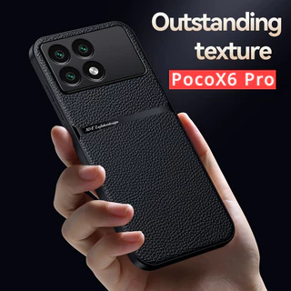Para Xiaomi Poco X6 Pro X6Pro 5G 2024 Capa Telefone Carro De Couro De Luxo Em PU Mate Magnético PocoX6 PocoX6Pro Suporte De Placa Metálica À Prova De Choque Traseira De Proteção Da Câmera