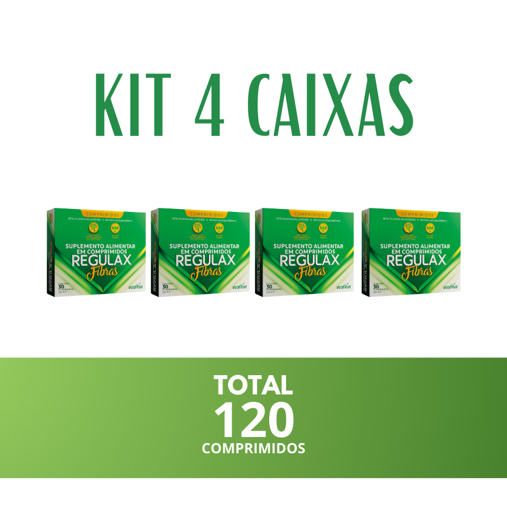 Kit 4 Regulax Fibras Suplemento Alimentar 30 Cpr - Ecofitus | Shopee Brasil