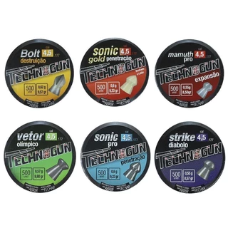 Chumbinho 4.5 Kit 6 Latas Technogun Calibre 5.5mm - 1500uni.