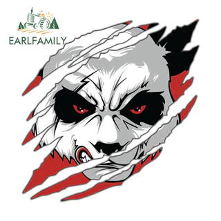 EARLFAMILY 13cm Samurai Panda Tear Car Sticker Ar Condicionado À Prova De Arranhões Para Carro Bicicleta Elétrica-Vinil Decalque Protetor Solar Exterior Acessórios