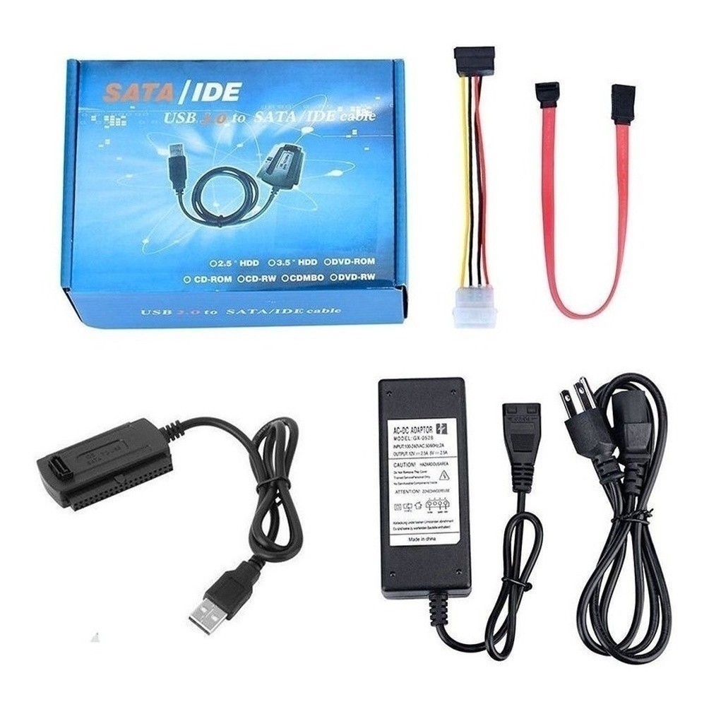 Adaptador Usb 2.0 = Hd Sata E Ide Para Desktop Pc Notebook | Shopee Brasil
