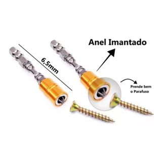 Kit 2 Ponteira Magnética Bits Philips Ph2 Ant-slip Imantada