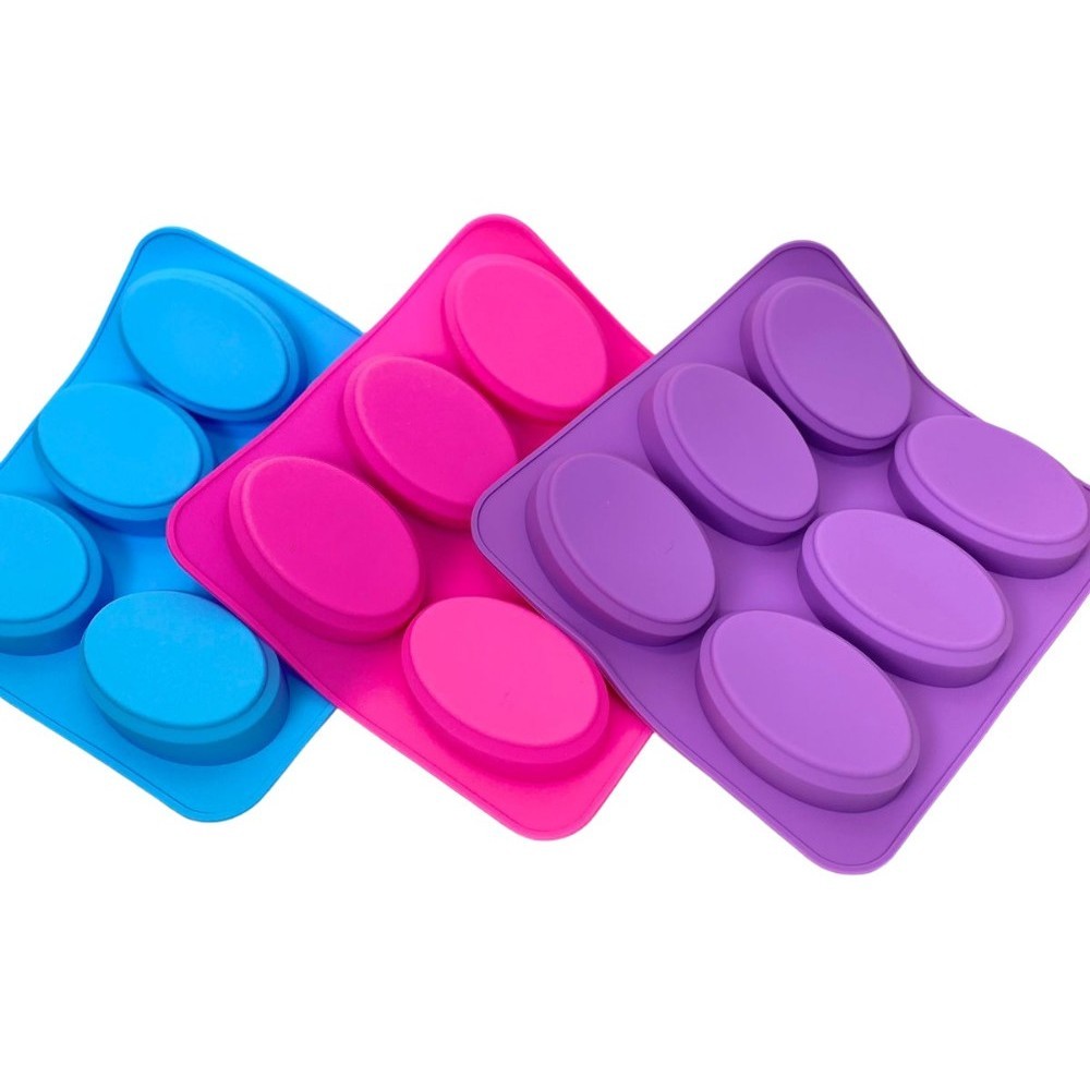 Forma de Sabonete Vela Artesanal Silicone 6 Cavidades Texturizado