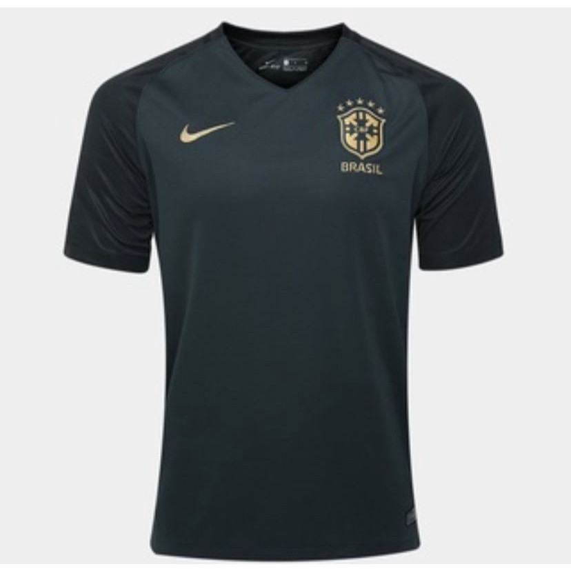 Camisa Do Brasil Uniforme Seleção Brasileira Edição Especial Preta 2021/2022 - Copa do Mundo Camiseta De Time De Futebol Oficial !