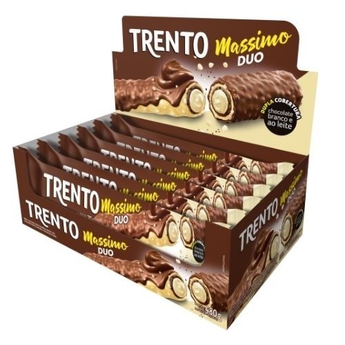 Chocolate Trento Massimo Choc Branco Duo Cx 16 Unidades 30g | Shopee Brasil