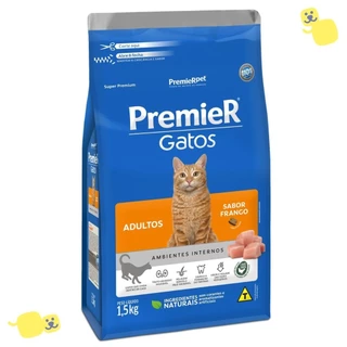 Alimento Premier Gatos Adultos Frango 1,5kg Ração