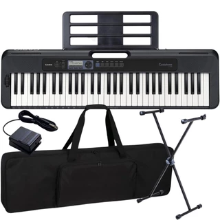 Kit Teclado Musical Casio CT-S300C2 Teclas Sensitivas + Capa Suporte Pedal