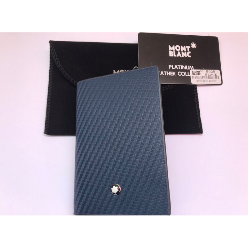 Porta cartão em couro top grife premium importado Montblanc Azul