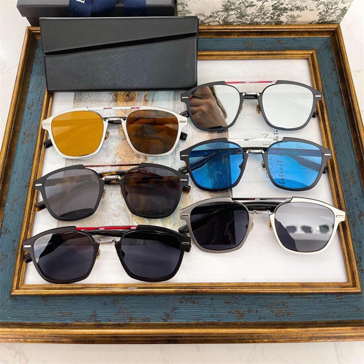 DIOR 2023 Nova moldura quadrada retro metal óculos de sol para homens e ...