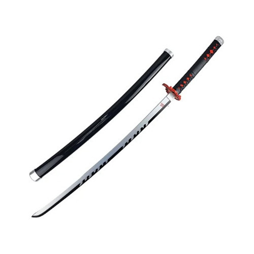 Katana Tanjiro V2 Rengoku Demon Slayer Lâmina Bambu Cosplay