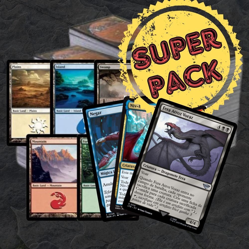 Super lote 500 cartas de Magic aleatórias + 100 terrenos