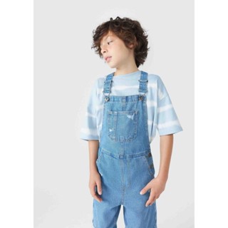 Jardineira Jeans Sustentável Infantil Menino Com Bolsos Hering Kids